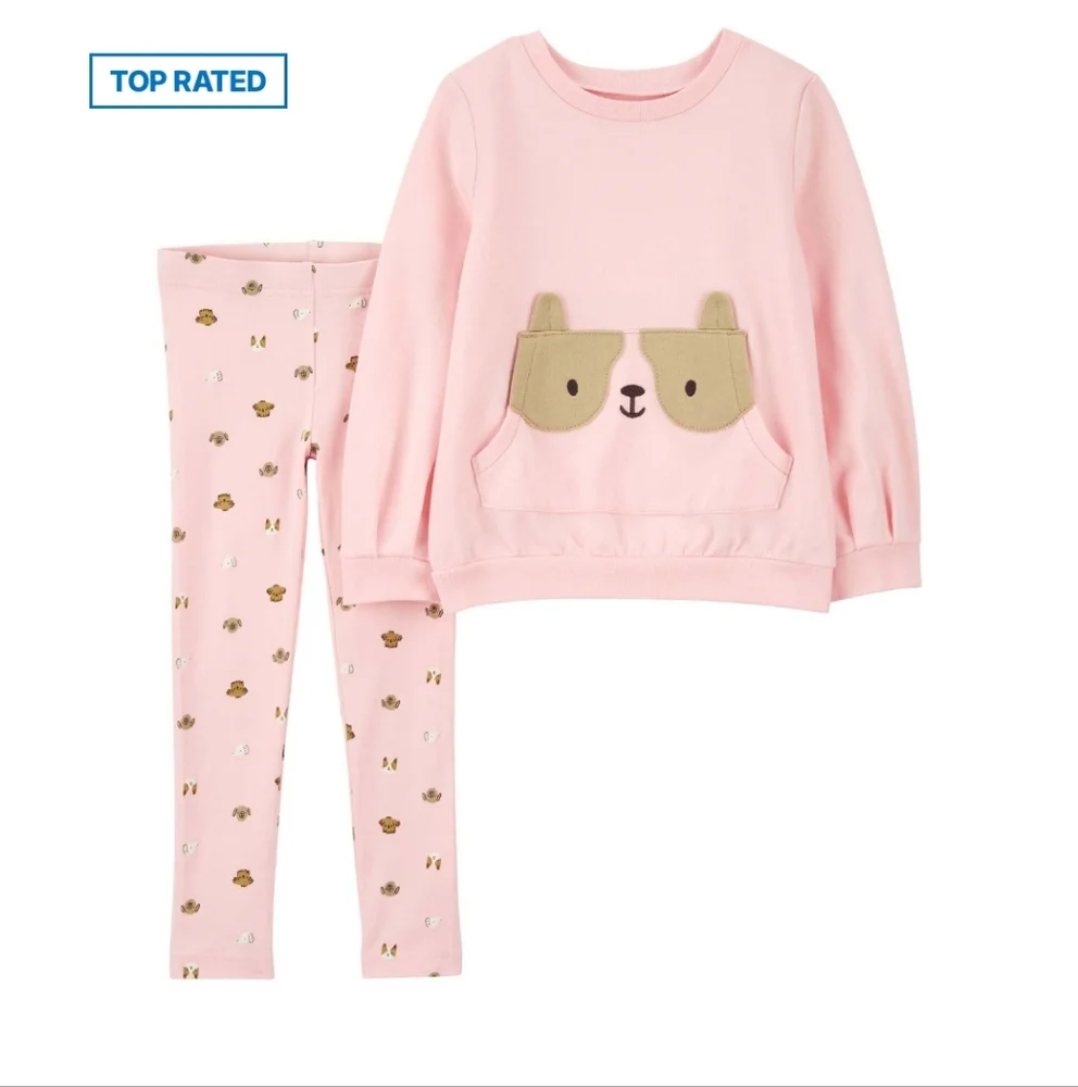 Carter's Adorable Dog French Terry Pullover Leggings Set Outfit 3 Months